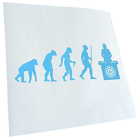 Kiwistar - Autoaufkleber - DJ Music Bass Evolution - lichtblau - 50x18cm - Aufkleber für Auto, Laptop, Fahrrad, LKW, Motorrad mehrfarbig JDM Decal Racing