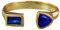 NicoWerk Damen Silberring Ausgefallen aus 925 Sterling Silber Schmal Golden mit Stein Blau Formen Zirkonia Verstellbar Offen SRI728