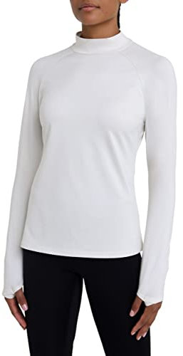 TCA SuperThermal Maglia Termica da Donna a Manica Lunga con Quickdry a Collo Alto - Bianco, M
