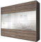 Schwebetürenschrank Galaxy Kleiderschrank Schiebetürenschrank Schlafzimmer Kleidestange Einelgeboden Schiebetür Spiegel (220 cm breit, Sanremo Eiche)