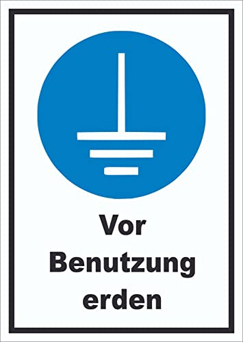 HB-Druck Vor Benutzung erden Schild A6 Rückseite selbstklebend