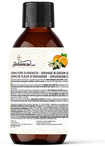 Dolcincasa-Aromi per dolci ottimi per dare sapore e profumo a impasti e creme Bottiglia da 250 gr (Aroma Fiori Arancio)
