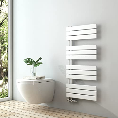 S'AFIELINA Design Badheizkörper Handtuchheizkörper Weiß Flach Paneel Seitenanschlusss 1041x500mm Heizkörper für Bad Handtuchtrockner 529 Watt