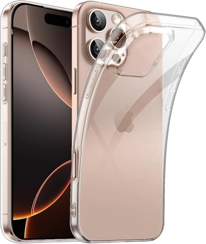 KP TECHNOLOGY Case For iPhone 16 Pro Max, Clear Case Thin Transparent Silicone Gel Cover Case for iPhone 16 Pro Max (Clear)