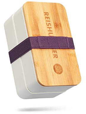 Reishunger Bento Box, weiß - Lunchbox aus BPA-freiem Kunststoff mit 2 Behältern und Besteck - Box für Meal Prep & To Go aus 100% PP - Lebensmittelechten Material