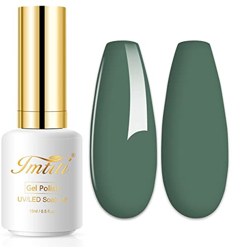 Imtiti Gel Nagellack - 15 ML Salbei Grün Polish Soak Off LED UV Nail Art Starter Kit für Maniküre - DIY Salon Set für Frauen und Mädchen