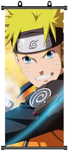 ZPPLD Naruto Poster,Naruto Rollbild,Anime Poster Großes,Anime Figur Videospiel Scroll,Stoff Poster für Wanddekoration, 70 * 30cm Manga Poster (Naruto Uzumaki)