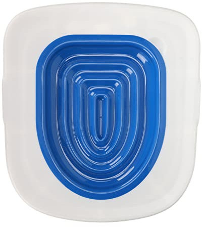 Kit de Entrenamiento de Inodoro para Gatos, Entrenador de Inodoro para Gatos Reutilizable Universal Y Respetuoso con el Medio Ambiente para la Limpieza de(Bandeja Blanca, 1 Soporte Interior Azul)