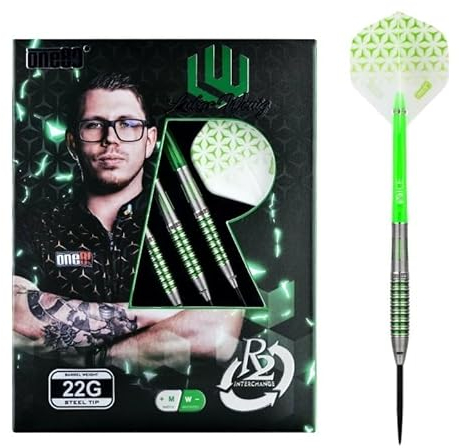 ONE80 Steel Darts Revolution R2 Interchange Lukas Wenig V2 VHD 90% Tungsten 2,35 mm Point Steeltip Dart Steeldart (22 Gramm)