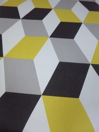 Lutece Chevron Yellow Black Wallpaper - Vinyl 51170502
