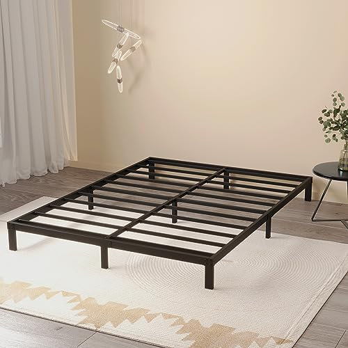 Maenizi 20,3 cm Bettgestell, Queen-Size-Größe, kein Boxspringbett erforderlich, robuster Queen-Size-Plattform-Metallbettrahmen, unterstützt bis zu 1360 kg, einfache Montage, geräuschfrei, Schwarz