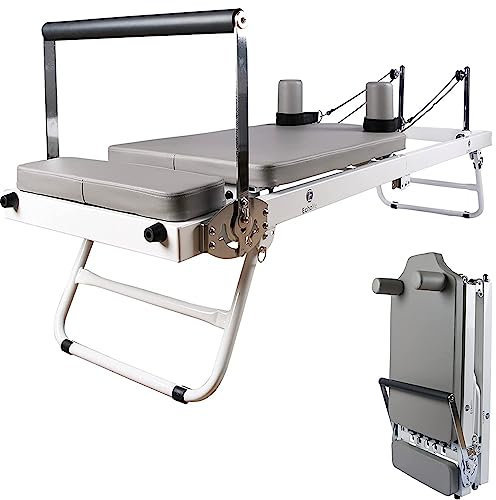 SHAIRMB Pilates-Reformer-Maschine, Faltbare Pilates-Maschine Ausrüstung für zu Hause, Fitnessgeräte für Krafttraining, für Anfänger und Fortgeschrittene Benutzer