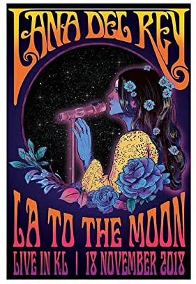 ZAPORA Poster sur toile Lana Del Rey - Décoration de chambre à coucher - Paysage sportif - Décoration de bureau - Cadeau sans cadre - 30 x 45 cm