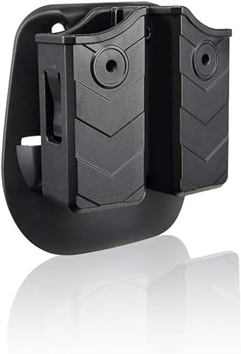 efluky Magazintasche Universal Magazin Holster Pistole Clip Passt für Walther P99/HK/CZ/Glock 17 19/Sig Sauer/9mm Softair Magazin Holster, Einstellbar Paddle 60° (Black)