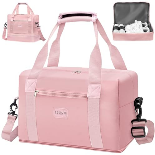 CS COSDDI Designed for Ryanair Cabin Bag 40x20x25 Underseat Carry-ons Bag, Expandable for Easyjet Cabin Bag Travel Bag with Trolley Sleeve Weekend Overnight Bag Hand Luggage Bag for Women Men (Pink)