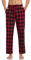 Litherday Pantalon de Pyjama Homme Bas de Pyjama à Carreaux 100% Coton Longue Cofortable Respirant Décontracté Doux,Rouge + Noir,M-2