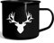 Moonworks® Emaille-Tasse Hirsch Winter Weihnachten Glühweinbecher Emaille-Becher schwarz standard