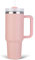 40 oz Tumbler with Handle, Insulated Tumbler with Lid and Straw, Stainless Steel Vacuum Insulated Travel Coffee Mug Cup, Double Wall Metal Tumbler Maintains Cold Ice Heat for Hours,1182ml(Light Pink)