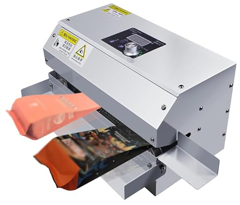 Roller Food Packaging Machine | Adjustable Temperatures | 6M/min Sealing Speed | Heat Sealer for Home Made and Business Bread Candies | Automatic Plastic Sealing Machine