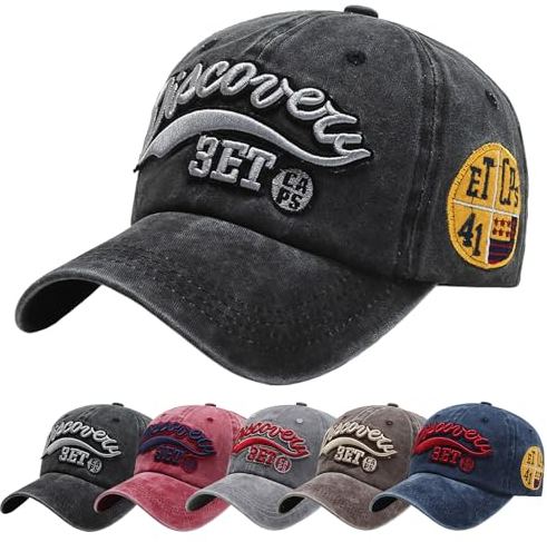 Baynetin Baseball Kappe Baseballmütze Unisex Einstellbare Retro Baseball Hut, Baumwolle Sommerhut Sonnenhut Sportlicher Verstellbar Sonnenschutz Draußen Basecap (Schwarz)