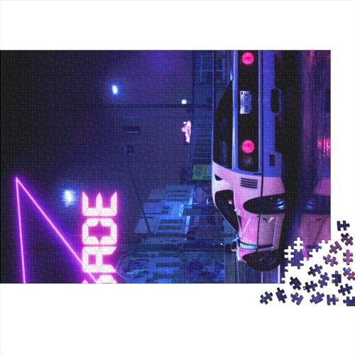 Puzzles 1000 Teile für Erwachsene | Art JDM Car Neon Street Classic Poster Puzzles | 1000 Teile Puzzle Lernspiele Heimdekoration Puzzle 1000 Teile (75x50cm)