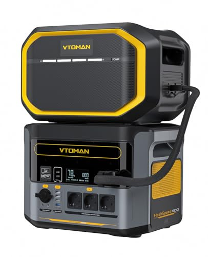 VTOMAN FlashSpeed 1500 Generador Solar Portátil 3096Wh con Batería Extra - Salidas CA 1500W(Pico 3000W) Batería LiFePO4, Carga Rápida 0-80% en 45 Min, 100W USB-C para Camping, Emergencias y Apagones