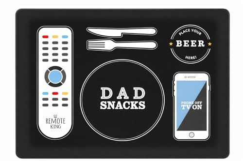 eBoutik - Télécommande TV pour la fête des pères, téléphone, bière et collations - Plateau de service pour les genoux - Cadeau amusant pour un anniversaire, la fête des pères, Noël