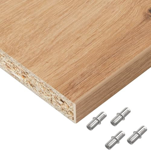 Hausfux Einlegeboden, Regalboden nach Maß - 1,9 cm Starke Spanplatte, melaminbeschichtet, einseitige ABS-Kante - Made in Germany - Maßanfertigung - für Möbelbau (Artisan Oak, 20 x 10 cm)