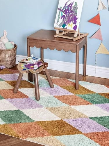 RugVista Lulu Kinderteppich, 60 x 90 cm, Mehrfarbig | Moderne, Rechteckig, Mittlerer Stapel, Maschinenwäsche, Oeko-Tex 100, Ohne gefährliche Chemikalien, Kinderzimmer