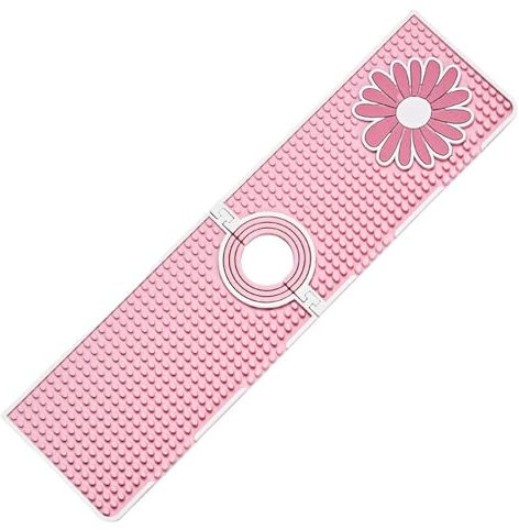 Odot Faucet Mat Silicone Sink Splash Guard, Kitchen Sink Splash Guardtap Mat Tap Mat for Kitchen Sink Drying Mat for Kitchen, Bathroom Countertop Protect, Blue Pink Orange (Pink,38x10cm)