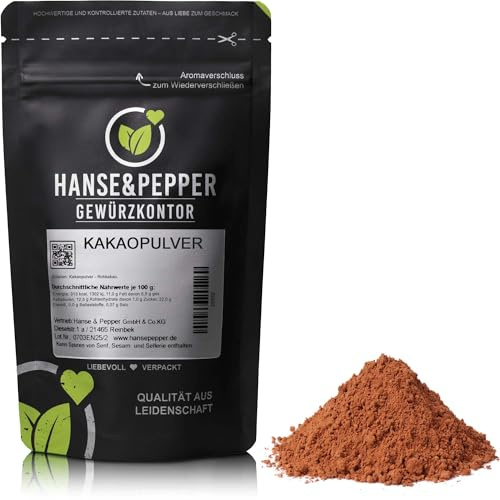1kg Kakaopulver natürlich ohne Zusätze Backkakao Heiße Schokolade Kakao Pulver Rohkakao Back Kakao Edel Kakao naturbelassen reines Kakaopulver 100% natürliches Kakaopulver ohne Zusätze