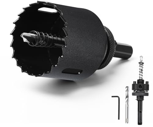 Lochsäge 53mm,Bi-Metall Lochsägen mit SDS plus-Schaft und Sechskant-Schaft Set Bohrkrone für Holz, Rigips, Dünne Metalle, Kunststoffe