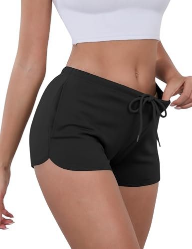 IECCP Sport Shorts Damen Sommer Kurze Hose Laufshorts Sweatshorts für Running Gym Yoga Frauen Kurz Sportshose Leichte Casual Hotpants mit Taschen