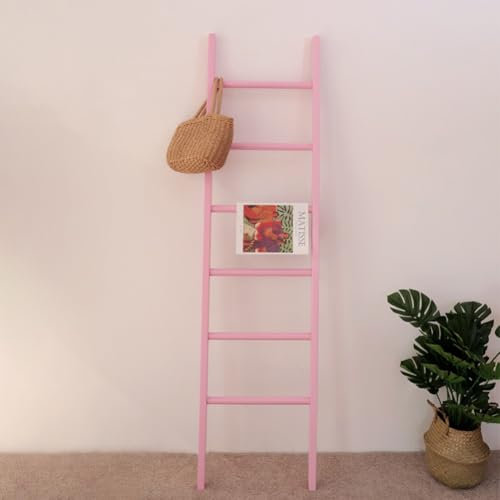 DODOBD Handtuchleiter,Holzleiter Deko,Kleiderleiter,Handtuchleiter Holz,Dekoleiter Holz,4/5/6 Sprossen,Bietet Viel Für Badezimmer Kinderzimmer Schlafzimmer,Einfach Zusammenzubauen