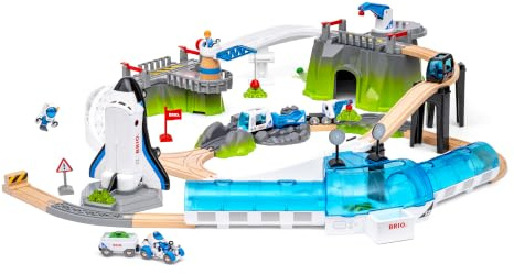 BRIO World Weltraum Deluxe Holzeisenbahnset - Spielzeug ab 3 Jahre | 56 Teile, Holzeisenbahn-Set, Kleinkindspielzeug, Geschenk für Jungen und Mädchen
