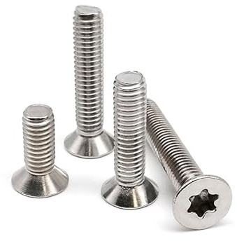 RKODRSMG 5/10/pcs M6 M8 GB2673 316 A4-80 Acciaio Inossidabile di Grado Marino Torx a Sei lobi Bullone di Sicurezza a Testa Svasata Piatta(5pcs M8,30mm)