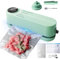 Mini Vakuumierer, Vakuumiergerät Wiederaufladbar Folienschweißgerät mit 3 Geschwindigkeiten Vakumierergerät für Lebensmittel mit 5 Vakuumierbeuteln zur Snackkonservierung und Lebensmittelaufbewahrung