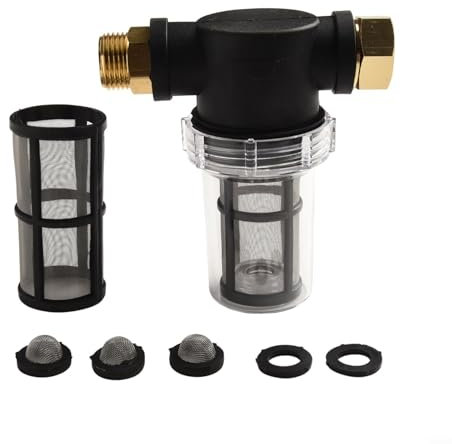 Garden Hose Filter 3/4 Inch Pipe Pre-Filter for Water Pumps Ponds Pools Efficient Sediment Debris Removal Transparent Housing