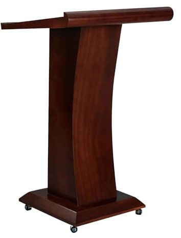 KLJUddGY Rednerpult Podium mit neigbarem Tisch, Massivholzkanzel für Kirche, Schule, Vortragspodium, Konzertbüro, stehende Kanzel, Mode