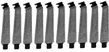 Operitacx 10pcs Computer Chassis Pci Slot Cover Black Iron Mesh Block | Matx Atx Size Fit, Ventilated Oxidation Finish, Computer Case Blanking Plate for Internal Opening