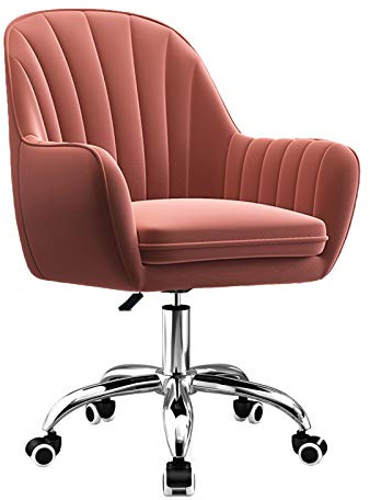 Ergonomischer Bürostuhl Ergonomischer drehbarer Bürostuhl aus grauem Samt - höhenverstellbares Design mit mittlerer Rückenlehne für Zuhause, Wohnzimmer und Esszimmer - Weich gepolsterter KOM