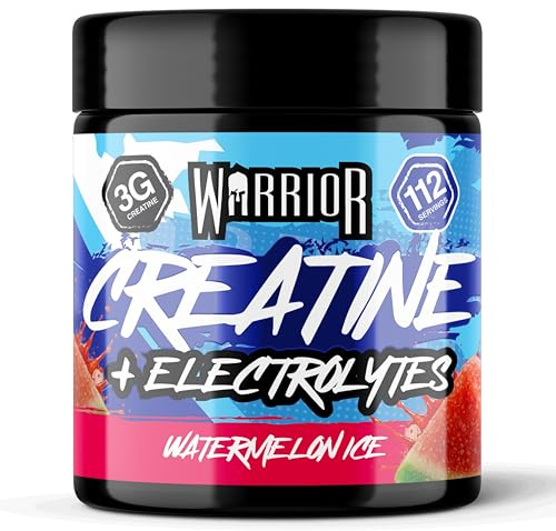 Warrior Creatine Plus Electrolytes 360g Zero Sugar Hydration Drink Mix | 3g Creatine, Electrolytes, 112 Servings, Zero Sugar, Hydration, Strength & Muscle Recovery (Watermelon)