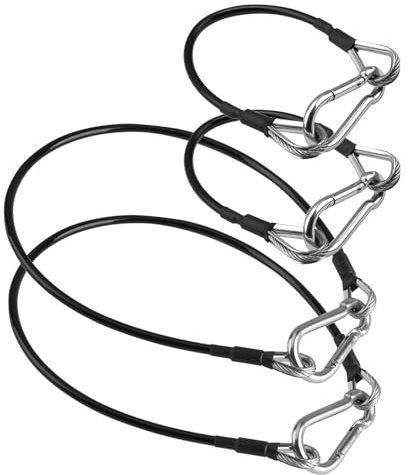 Gym Extension Cable Attachments, Black Thick Stable Fitness Equipment Extension Cord, Extend Workout Angles Tool Suitable for Bowflex Home Gym for LAT/Tricep Pull Down and Leg (4Pcs Black, 10+20)