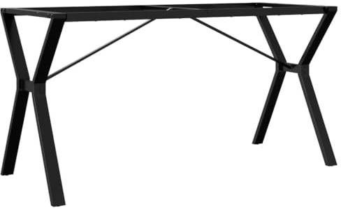 HETFTJN Pieds de Table à Manger Cadre en Y 140x60x73 cm, Piètement de Table Industriel en Acier Noir pour Bureau, Console et Table Haute DIY, Structure Robuste et Stable