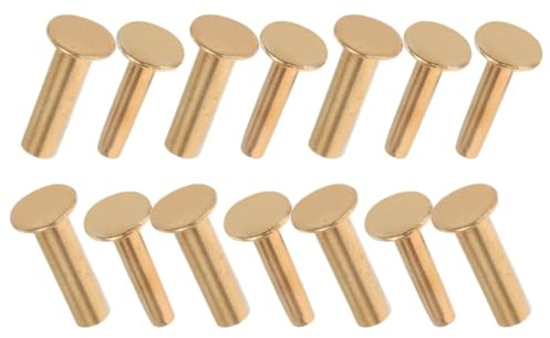 Healeved 7 Pairs Copper Rivet Tools for Knife Handle with Secure Locking Design and Easy Installation, Kitchen Knife Handle Spacer for DIY Cutlery Repair and Assembly, Golden Copper