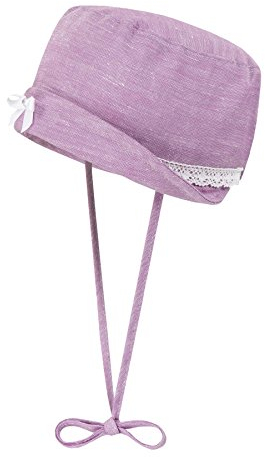 Döll Baby-Mädchen Bindehut Leinen Mütze, Rot (Violet 7041), 41