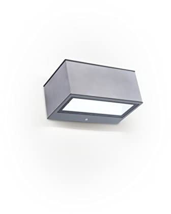 LUTEC LED-Außenwandleuchte Gemini, Außenlampe aus Aluminium in Edelstahl-Optik mit Up & Down Effekt Hauswand, Eingang; Garten 4000K, IP54, 55Lm