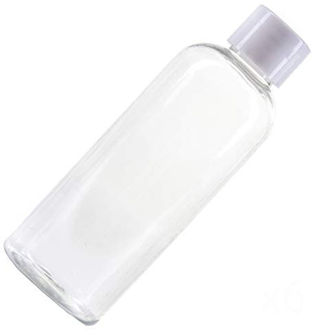 6X 100ml Holiday Travel Bottles - Clear Airport/Flight Security Approved Containers