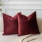 JUSPURBET Burgund Samt-Kissenbezüge 45cmx45cm 2er-Set für Wohnzimmer Couch Sofa Schlafzimmer Dekorative Quadratische Feste Weiche Kissenhüllen mit unsichtbarem Reißverschluss
