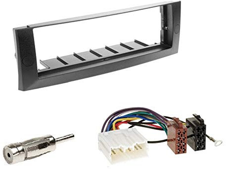 1 Din Radio Einbauset Blende Radioanschlusskabel Antennenadapter für Mitsubishi Colt (Z30,Z30G,Z3V) 2004-2008